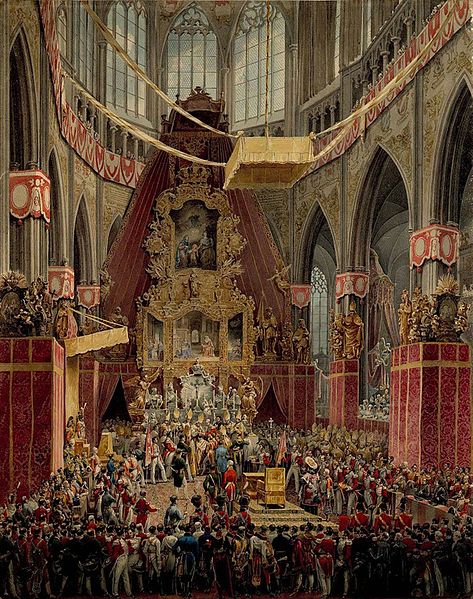 Coronation of Ferdinand V as King of Hungary, Croatia and Bohemia in Prague Cathedral, 1836 (Eduard Gurk) (1801-1841)